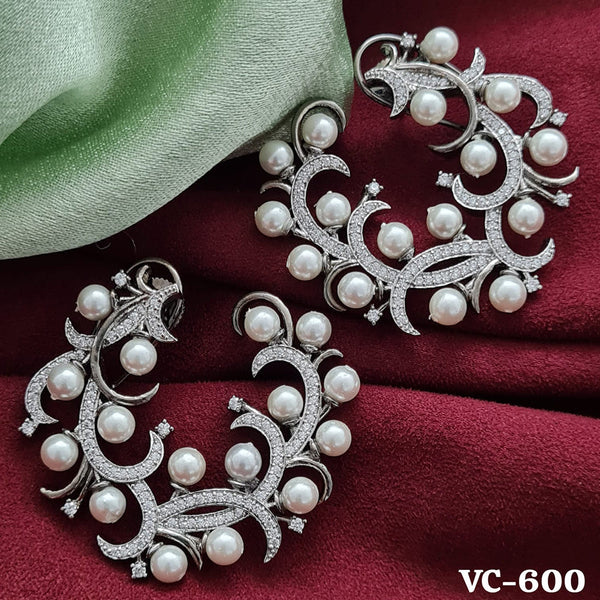Buy Jewelopia Brass Oxidised Stud with Red Pearl Earrings Silver Plated  Drops Floral Antique Design Pearl Drop Studs with Multicolor Pearl for  Women and Girls Online at Best Prices in India -